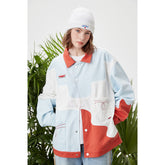 Unisex Jacket Casual Jacket for Men and Women Couple Turn-down Collar Coat